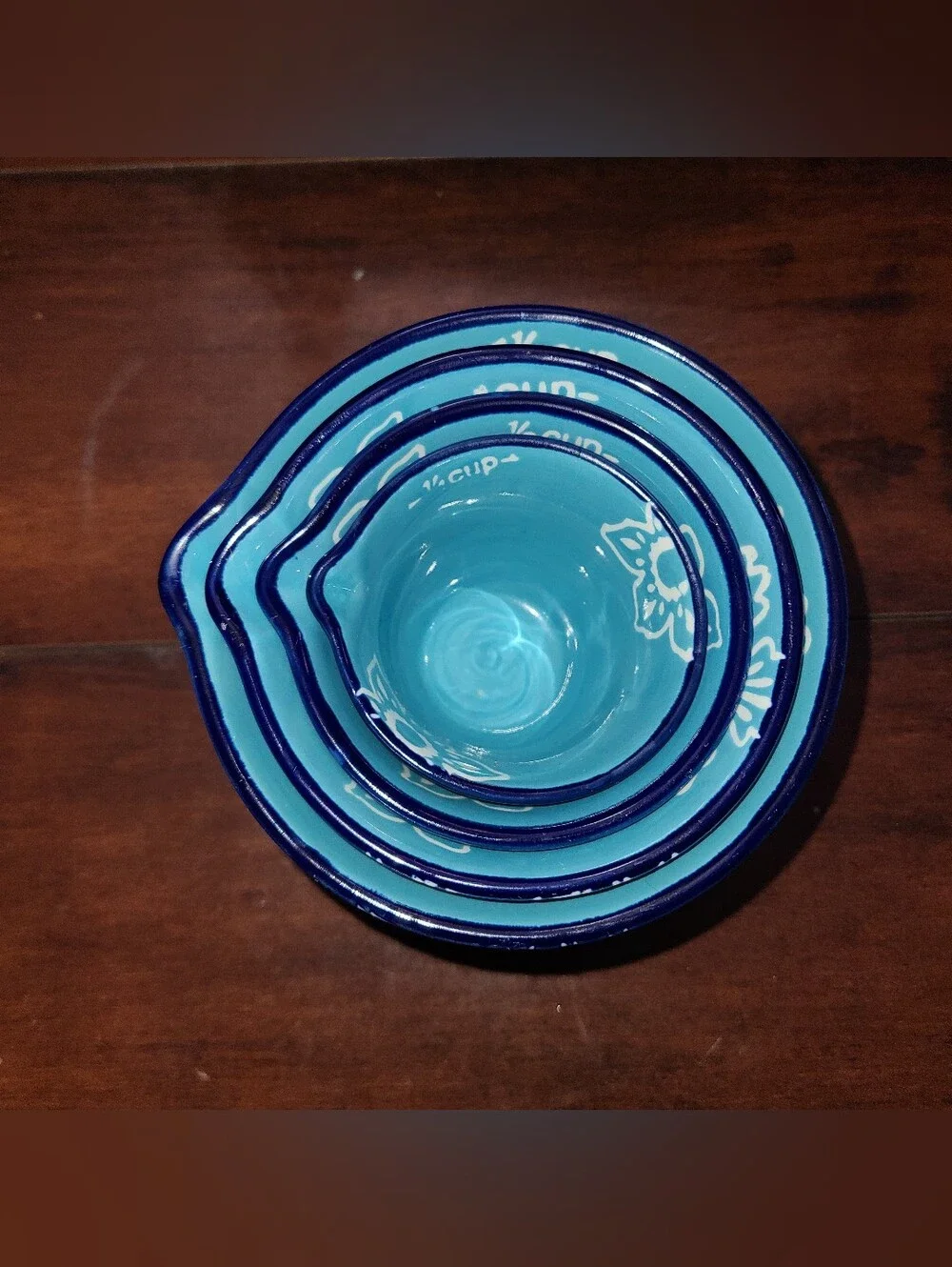 The Pioneer Woman Ceramic Nesting Floral Measuring Cups 4pc Pour Spout Set
